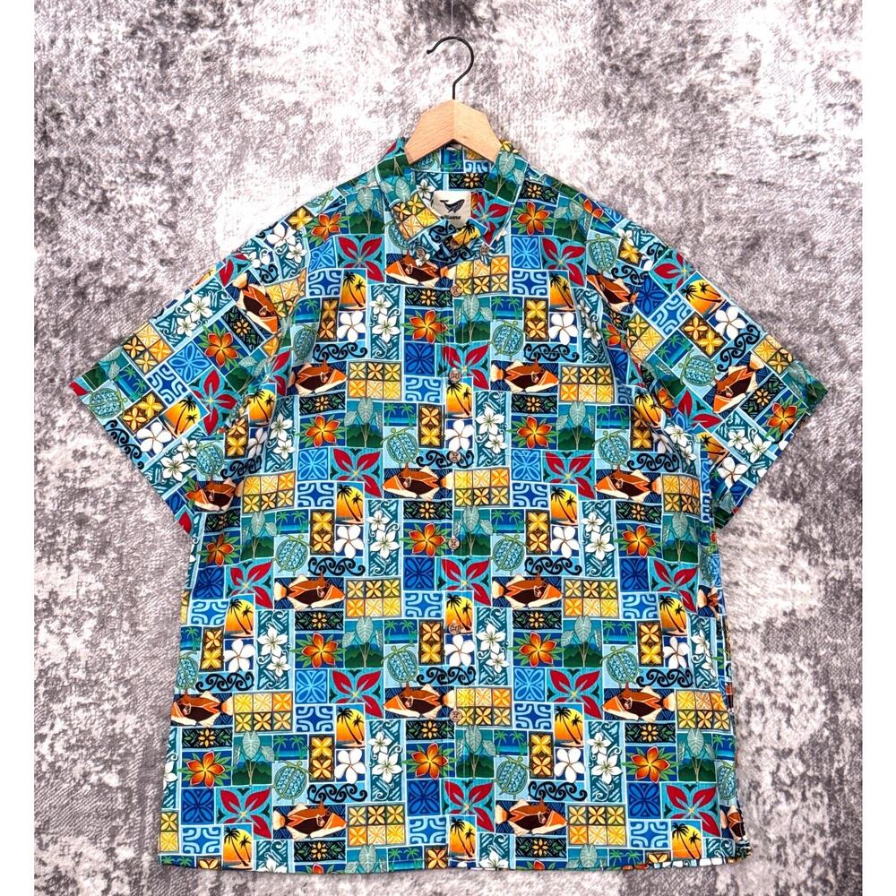 Yiume Hawaiian Shirt XL Mens Cotton Hawaiian Motif Print Short Sleeve Aloha